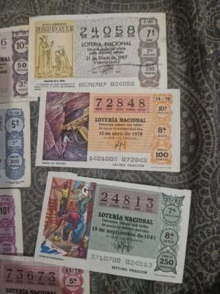 Lotería Nacional Billetes Antiguos (Lotes)