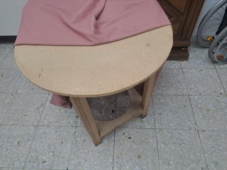 Mesa camilla redonda rosa cristal