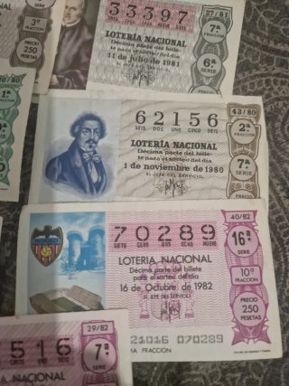 Lotería Nacional Billetes Antiguos (Lote)