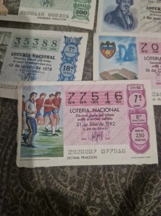Lotería Nacional Billetes Antiguos (Lote)