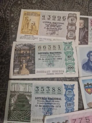 Lotería Nacional Billetes Antiguos (Lote)