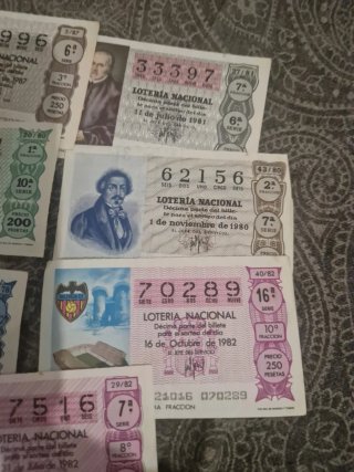 Lotería Nacional Billetes Antiguos (Lote)