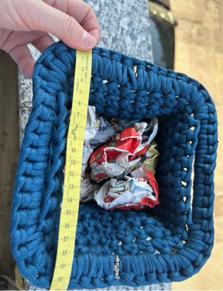 Pochette blu in cotone fatta a mano