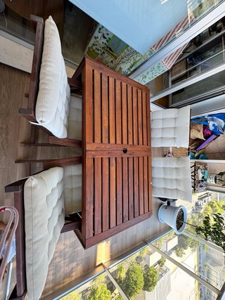 Conjunto Mesa y Sillas Jardín Ikea Madera