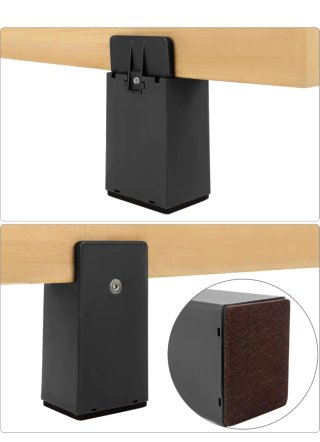 Pack 4 Elevadores Muebles 10cm Negro