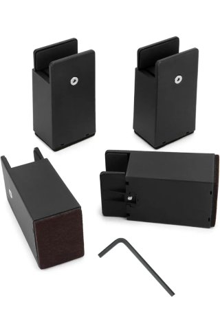 Pack 4 Elevadores Muebles 10cm Negro