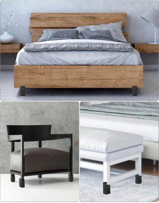Pack 4 Elevadores Muebles 10cm Negro