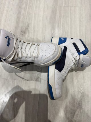 Zapatillas altas Puma blancas y azules