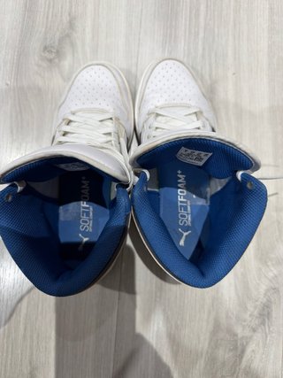Zapatillas altas Puma blancas y azules