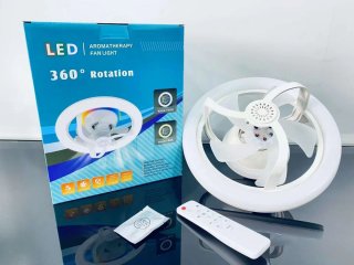 Ventilatore LED Rotazione 360° con Aromaterapia