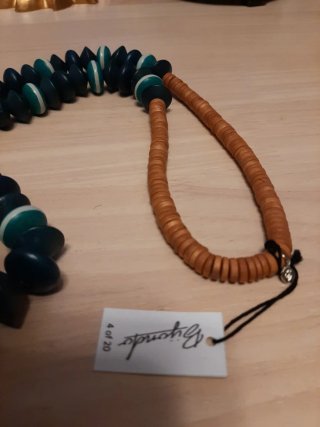 Collana legno verdeazzurro
