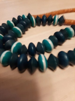 Collana legno verdeazzurro