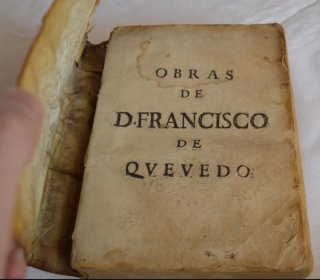 Libro Antiguo 1702. Obras Quevedo. Barcelona.