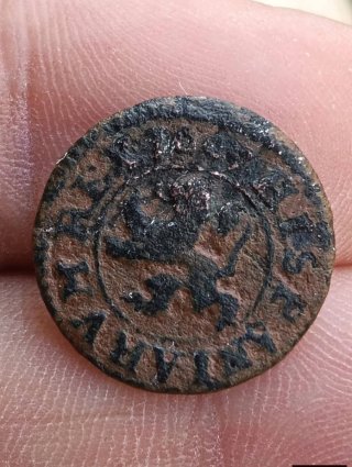 Lote de 4 monedas antiguas de cobre