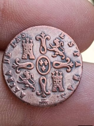 Lote de 4 monedas antiguas de cobre