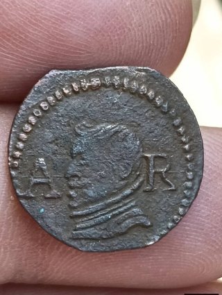 Lote de 4 monedas antiguas de cobre