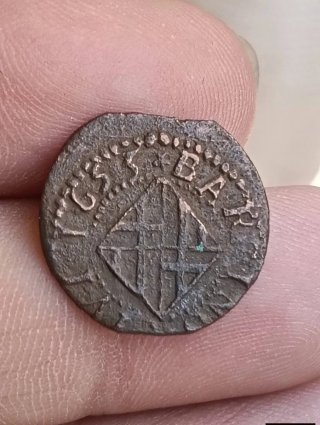 Lote de 4 monedas antiguas de cobre