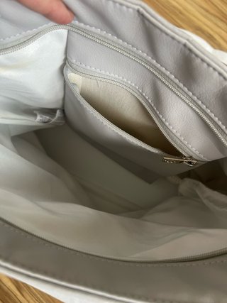 Bolso Uzturre Cuero Gris Nuevo