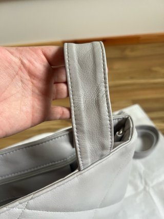 Bolso Uzturre Cuero Gris Nuevo