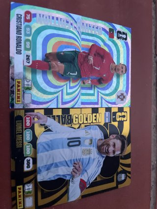 Cromos fútbol Cristiano Ronaldo y Messi del mundia
