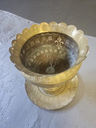 Decoración latón/bronce con pedestal