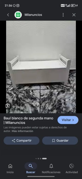 Baúl blanco de madera con almacenaje