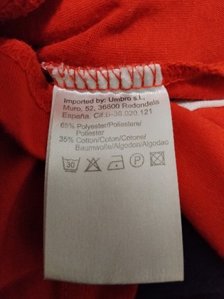 Camiseta Umbro Hombre Manga Larga Roja