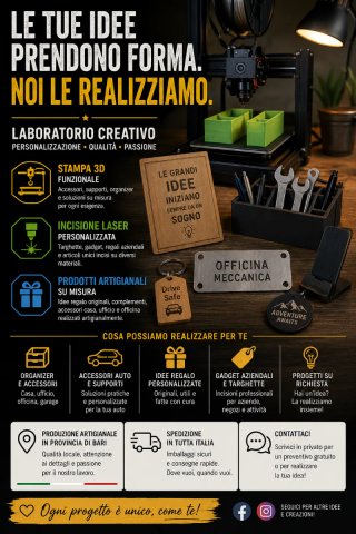 Stampa 3D e Laser Personalizzata
