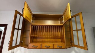 Mueble Platero Cocina Madera y Cristal