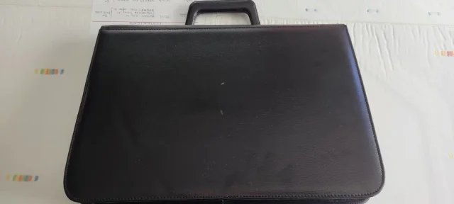 Maletín Piel Vintage Bicolor 1993 NUEVO