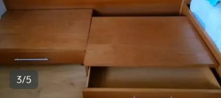 Armario de madera con mesita y cajones, etc...