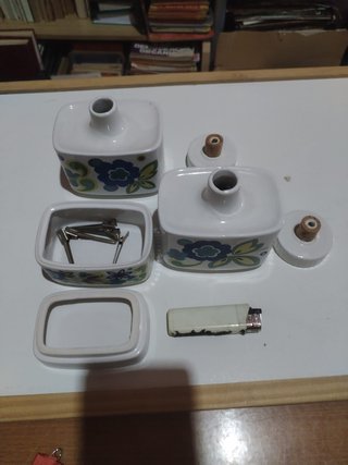 Juego Tocador Guillen Porcelana Flores