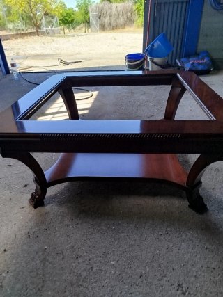 Mesa de centro madera y cristal
