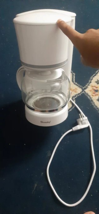 Cafetera de Vidrio con Tapa Blanca