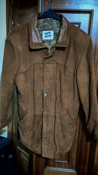Chaqueta Ante Marrón Cuello Cuero ANTE NAPA