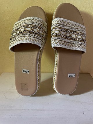 Ciabatte estive donna oro e bianche Tg 37
