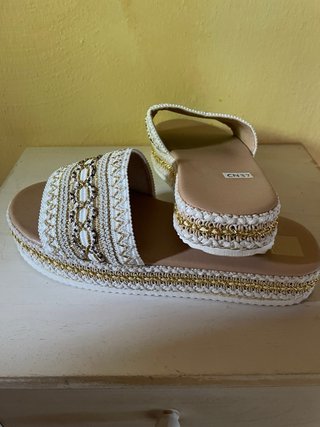 Ciabatte estive donna oro e bianche Tg 37
