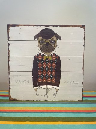 Quadri decorativi in legno. Animali alla moda