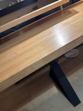 Escritorio madera pino y metal