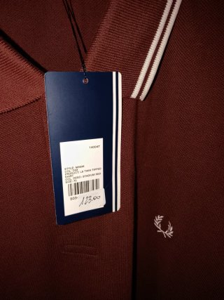 Polo Fred Perry Uomo Manica Lunga Bordeaux XL