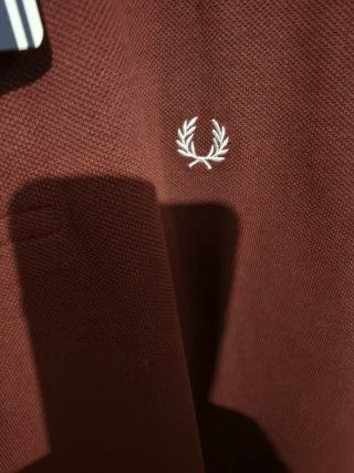 Polo Fred Perry Uomo Manica Lunga Bordeaux XL