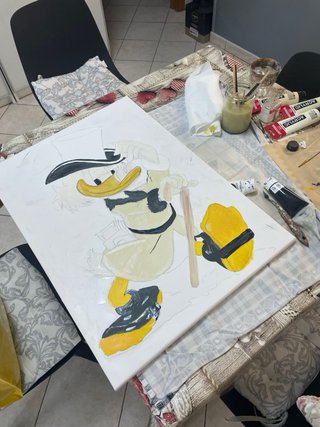 Quadri Zio Paperone 50x70 cm Acrilico