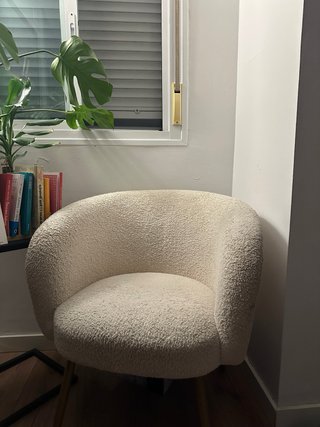 Sillón bouclé blanco