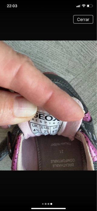 Zapatillas Geox Niña Talla 21