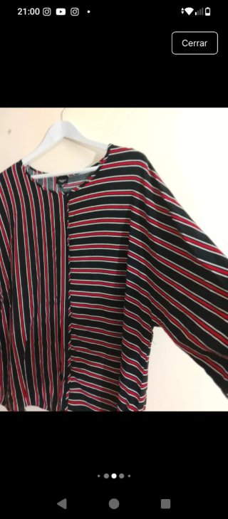 Blusa Bexleys T-48 Rayas Negras, Rojas y Blancas