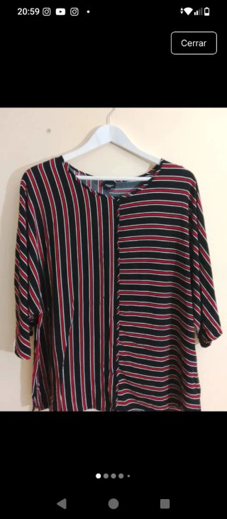 Blusa Bexleys T-48 Rayas Negras, Rojas y Blancas