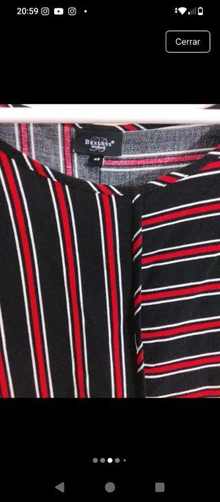 Blusa Bexleys T-48 Rayas Negras, Rojas y Blancas