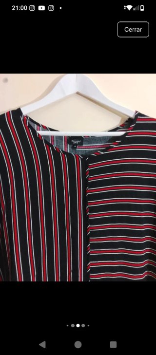 Blusa Bexleys T-48 Rayas Negras, Rojas y Blancas