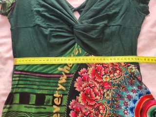 Vestido Desigual Talla S Verde Multicolor