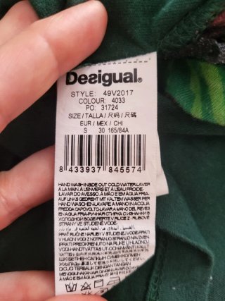 Vestido Desigual Talla S Verde Multicolor